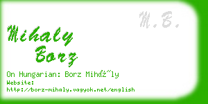 mihaly borz business card